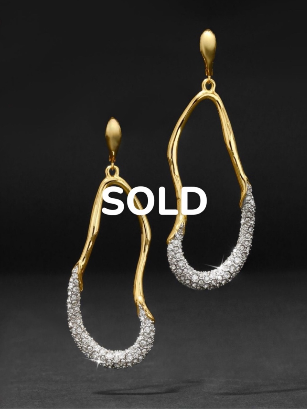 Alexis Bittar Solanales Crystal Curve Leverback Drop Earrings